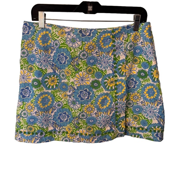 Lilly Pulitzer Women’s Floral Skort With embroidered Trim Side Zip Size 8 - Picture 1 of 12